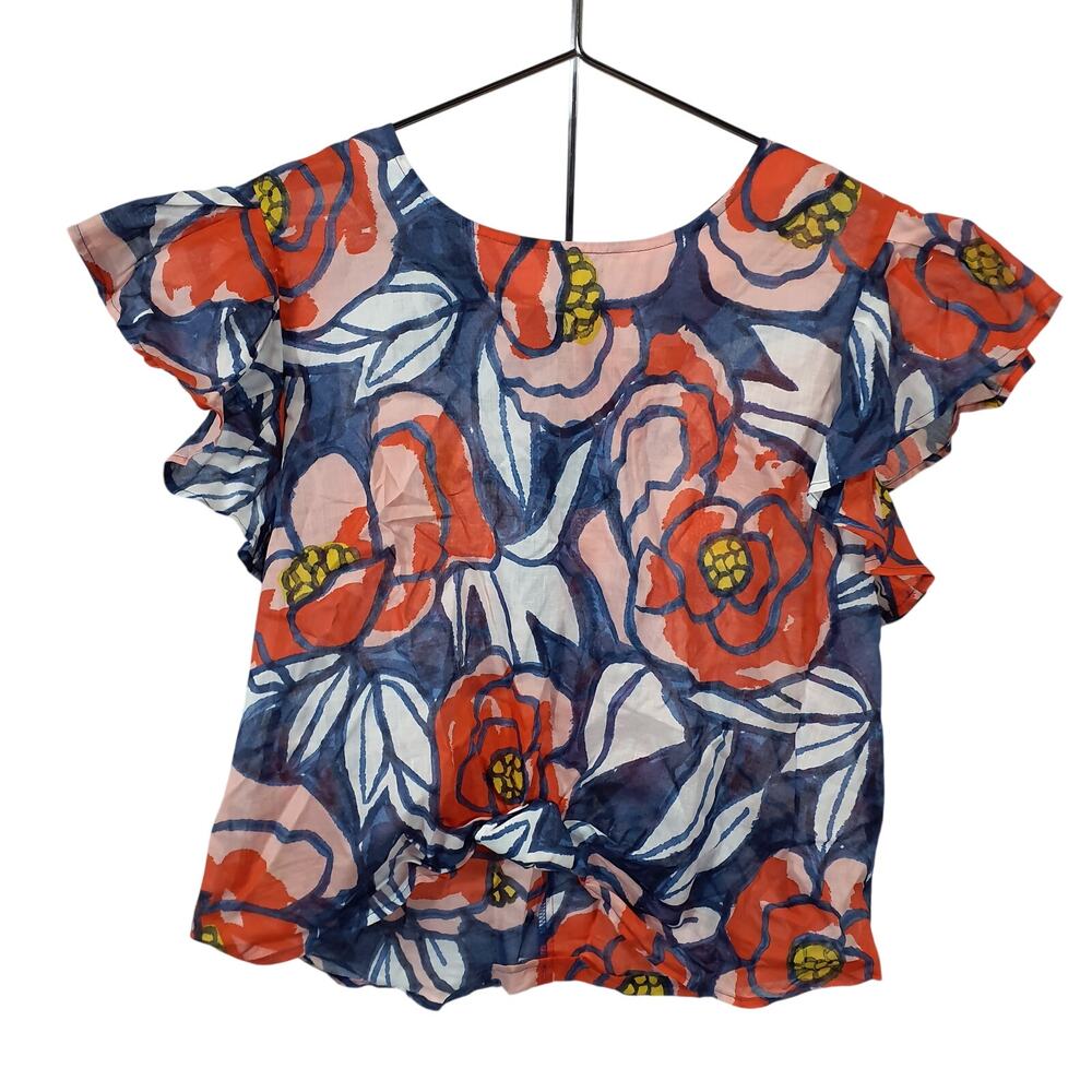 Finley Floral Bluepink Rosey Roses Size S Top - Picture 2 of 5